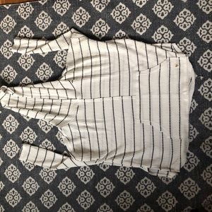 black and white striped hooded sweater